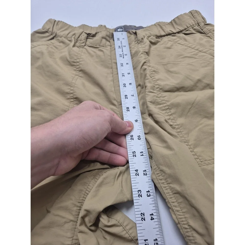 REI Convertible Pants Mens 32x32 Beige Nylon Zip Off Hiking UPF 50+ Outdoor